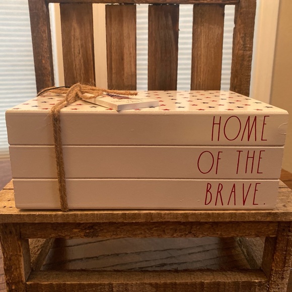 Rae Dunn July 4th Home Of The Brave Book Stack, Patriotic 4th Of July Decor - Picture 3 of 16